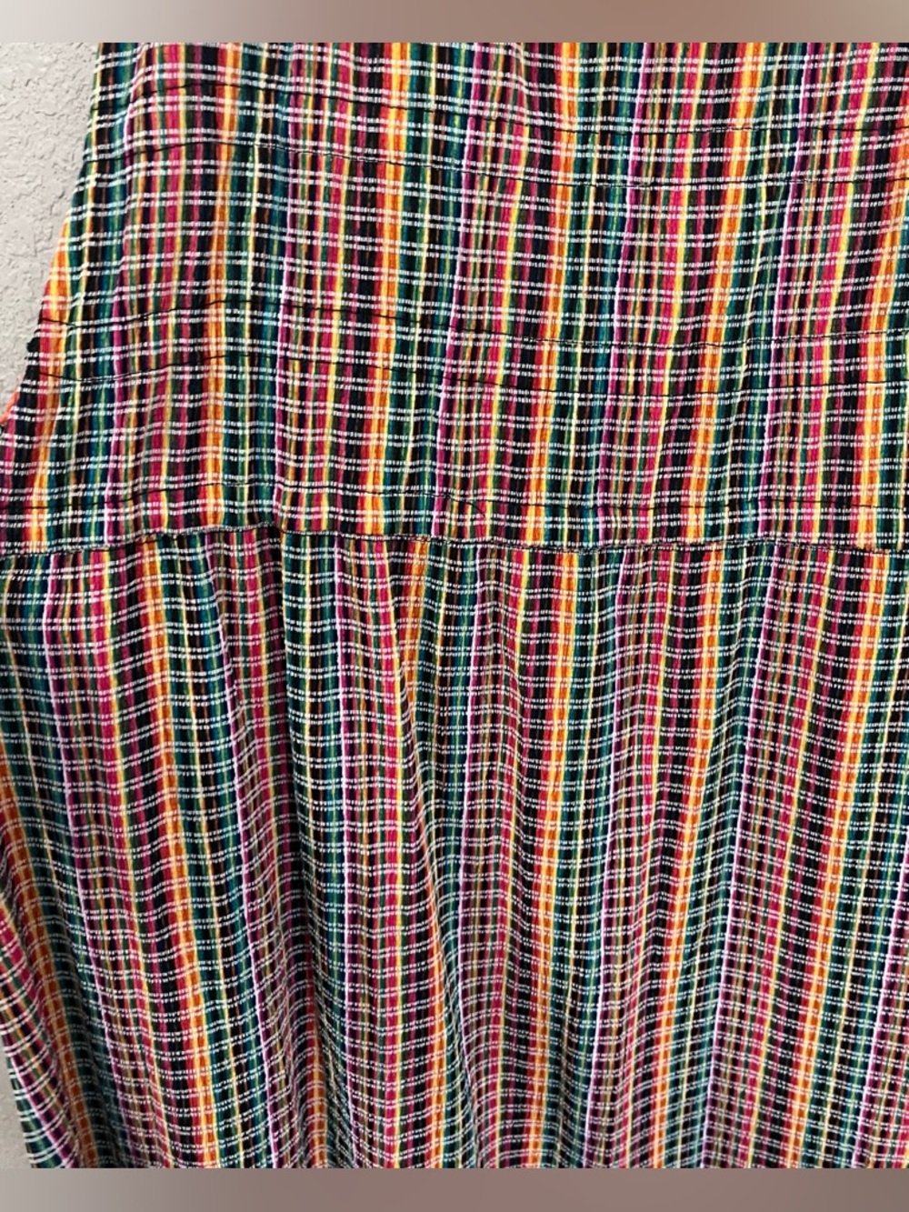 Zara Multicolored Plaid Tassel Maxi Dress Size Small - Picture 13 of 14